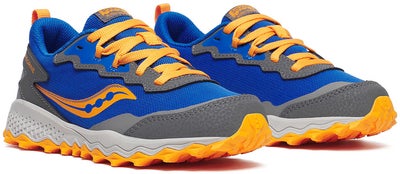 Saucony Peregrine Kids Shield Treningssko, Blue/Orange