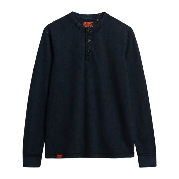Superdry Vintage Textured Grandad LS Top Heren