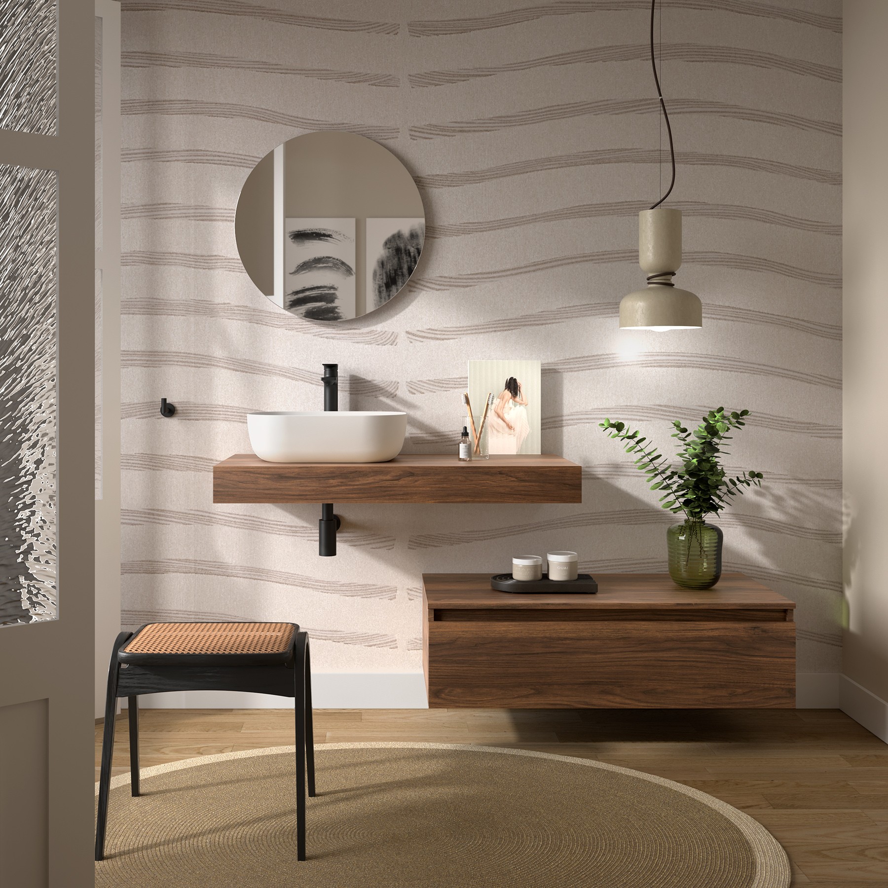 Muebles Hoyo wastafelblad 90cm walnoot