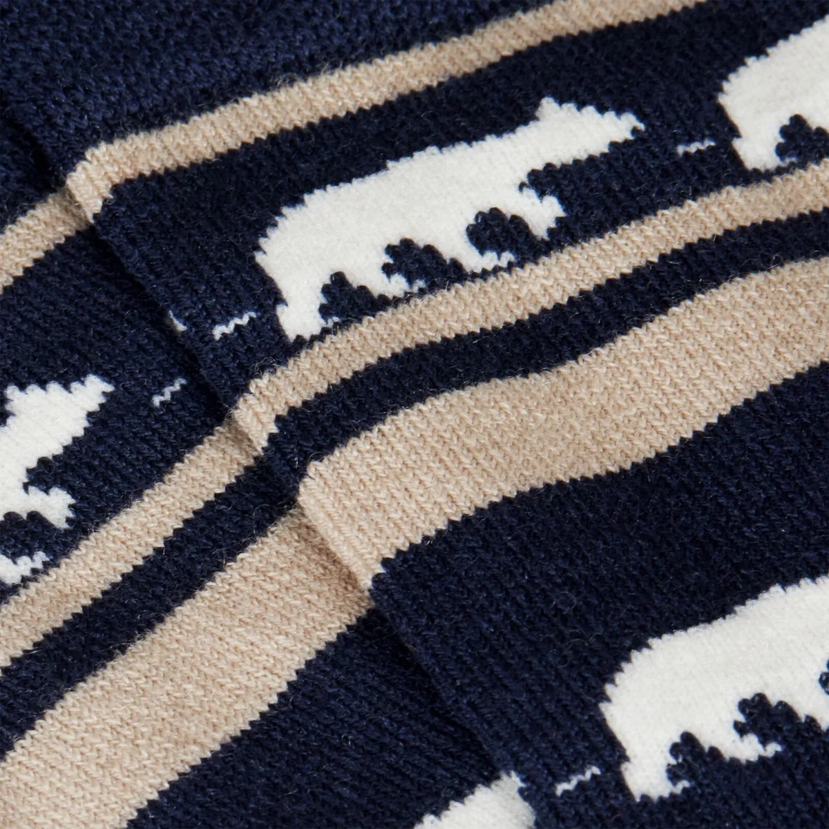 Gridarmor Striped Bear Merino Socks Navy Blazer