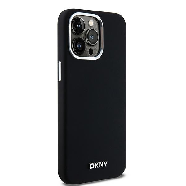 iPhone 15 Pro Max MagSafe Silikon Hülle Case Metal Logo (DKHMP15XSMCHLK) - Schwarz