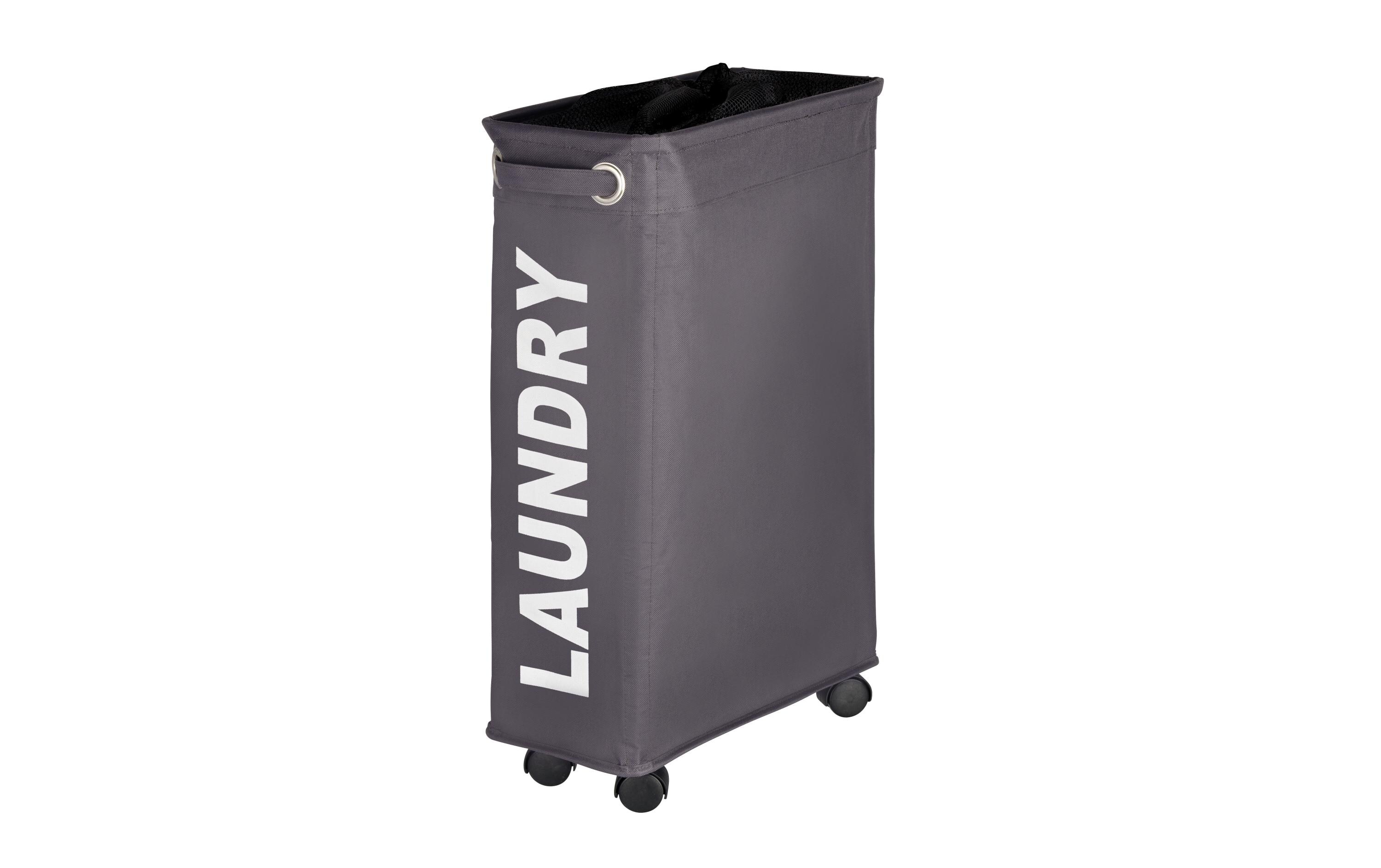 Wäschesammler Corno 43 l, Dunkelgrau/SchwarzWäschesack mit Rollen
