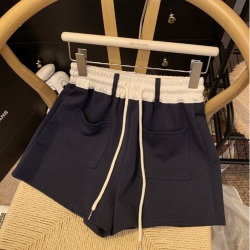 Mikiko - Tweekleurige joggingbroek met trekkoord in de taille