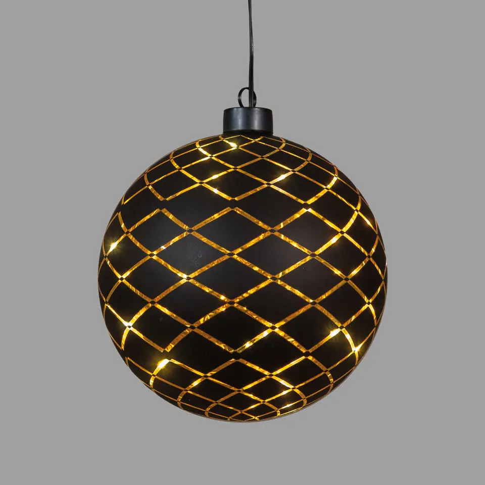 Anna's Collection Verlichte kerstbal - goud - 15 cm - 12 LED