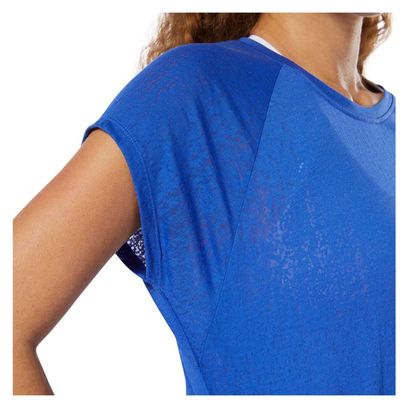 Maillot Manches Courtes Femme Reebok Burnout Bleu
