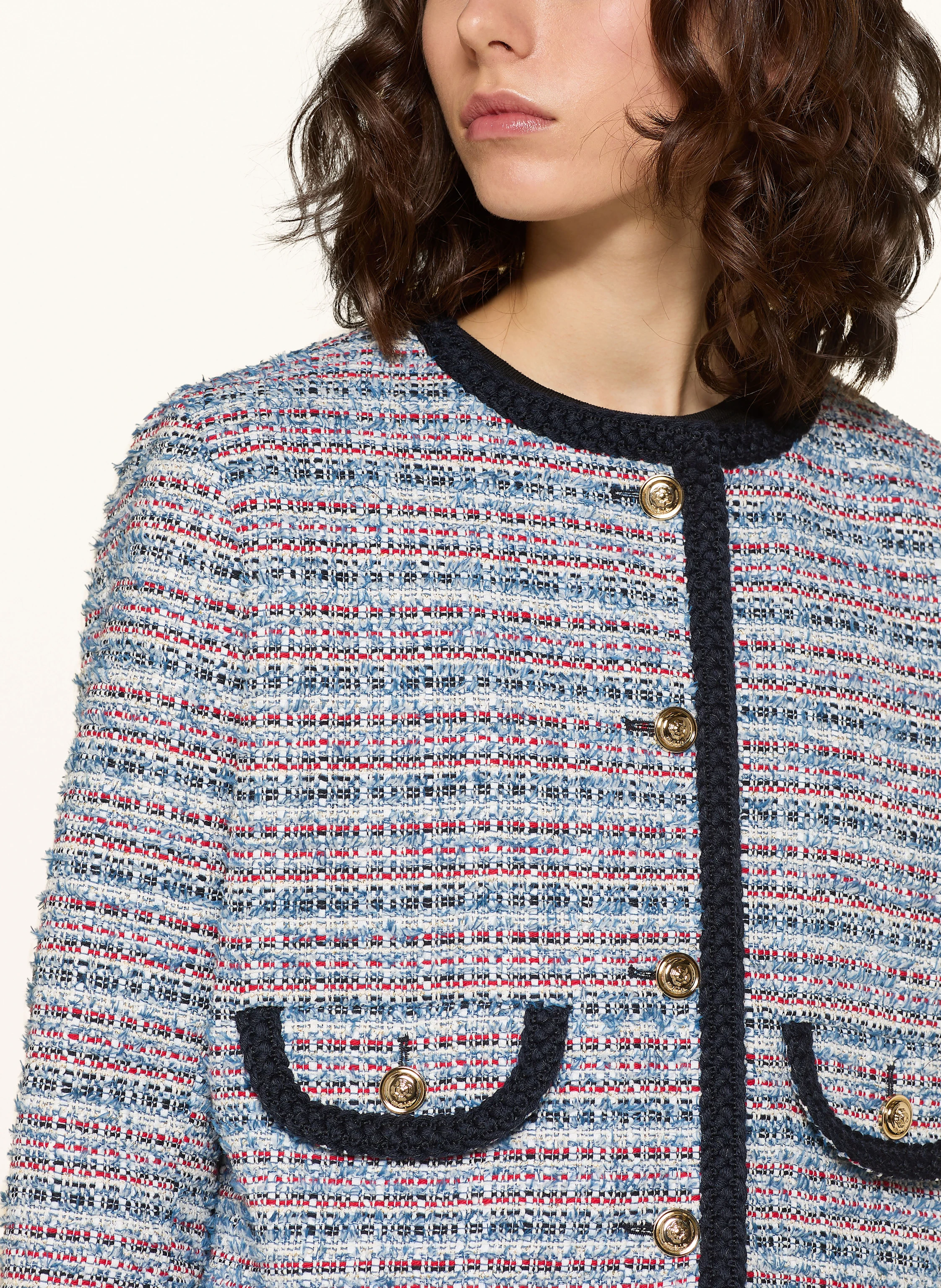 maje Tweed-Kastenjacke mit Glitzergarn