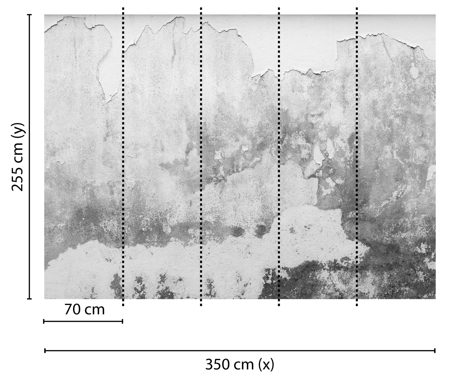 Fototapete DESIGNWALLS - weiß-grau - Beton - 2,55 Meter