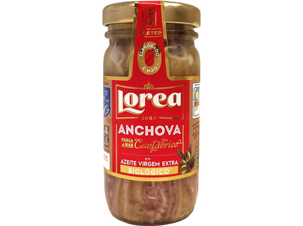 ANCHOVAS EM AZEITE EXTRA ECOLÓGICO LOREA 100G