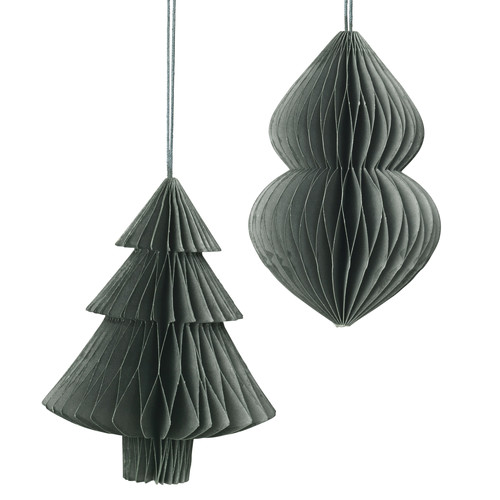 Broste Copenhagen - DECO 'CHRISTMAS MIX' PAPIER X2 - Vert
