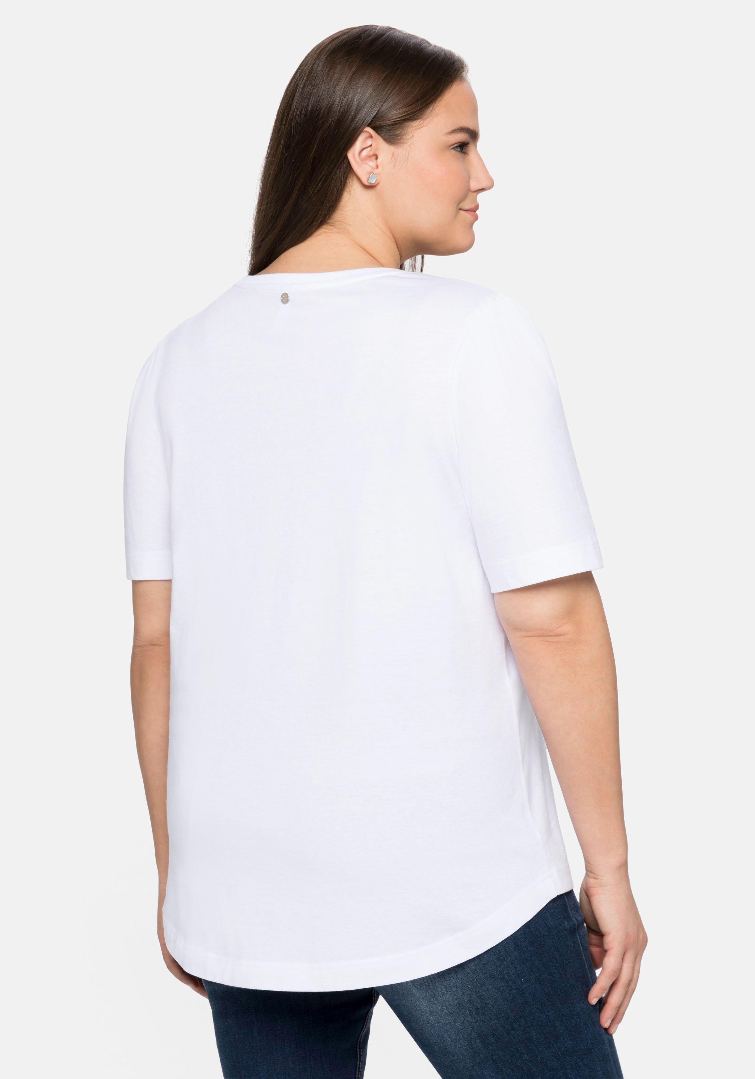 Shirt aus Jersey, mit V-Ausschnitt und Frontdruck