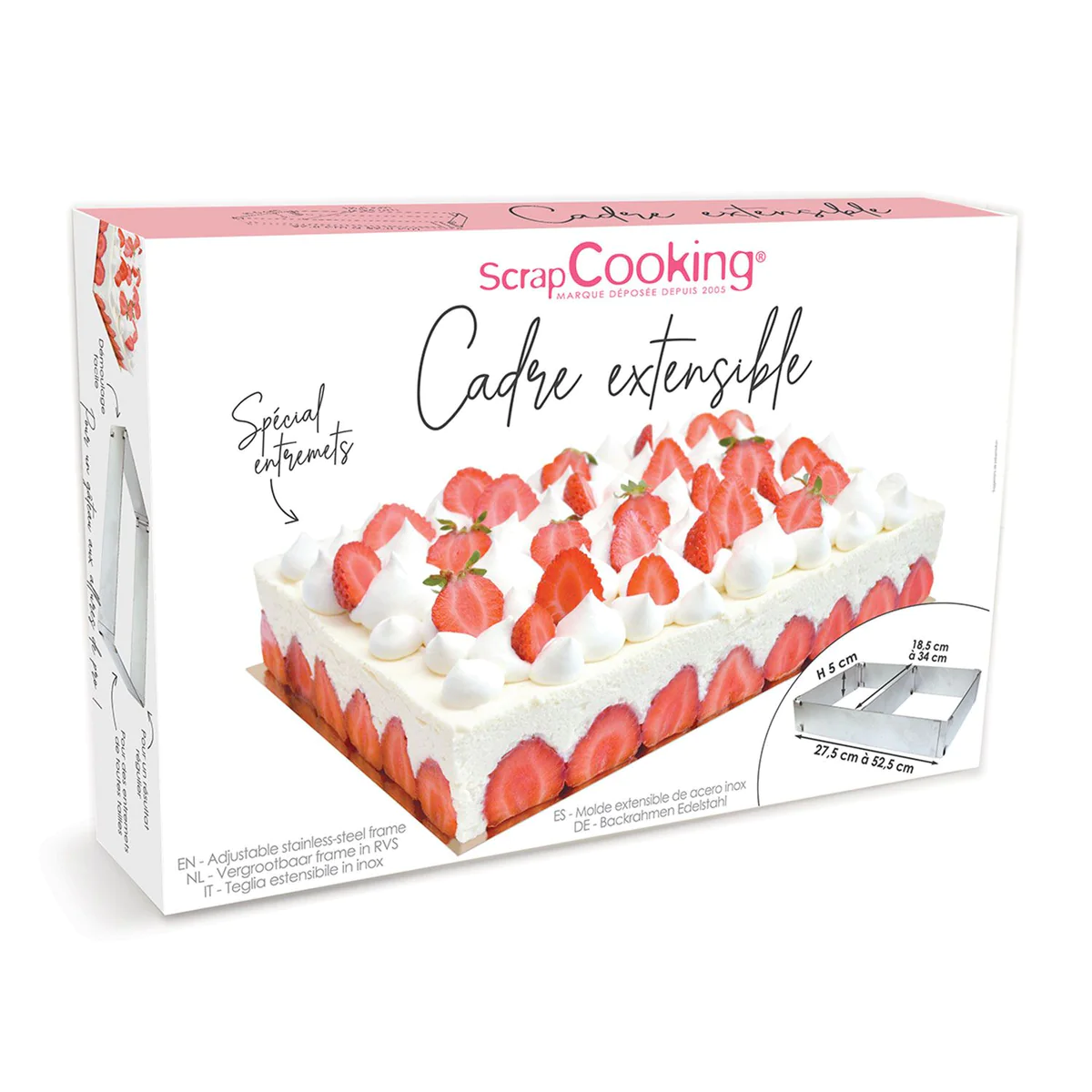 Cadre à pâtisserie extensible - rectangle Scrapcooking