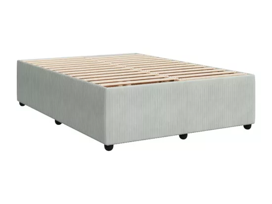 Sommier à lattes de lit et matelas Gris clair 140x190cm Velours