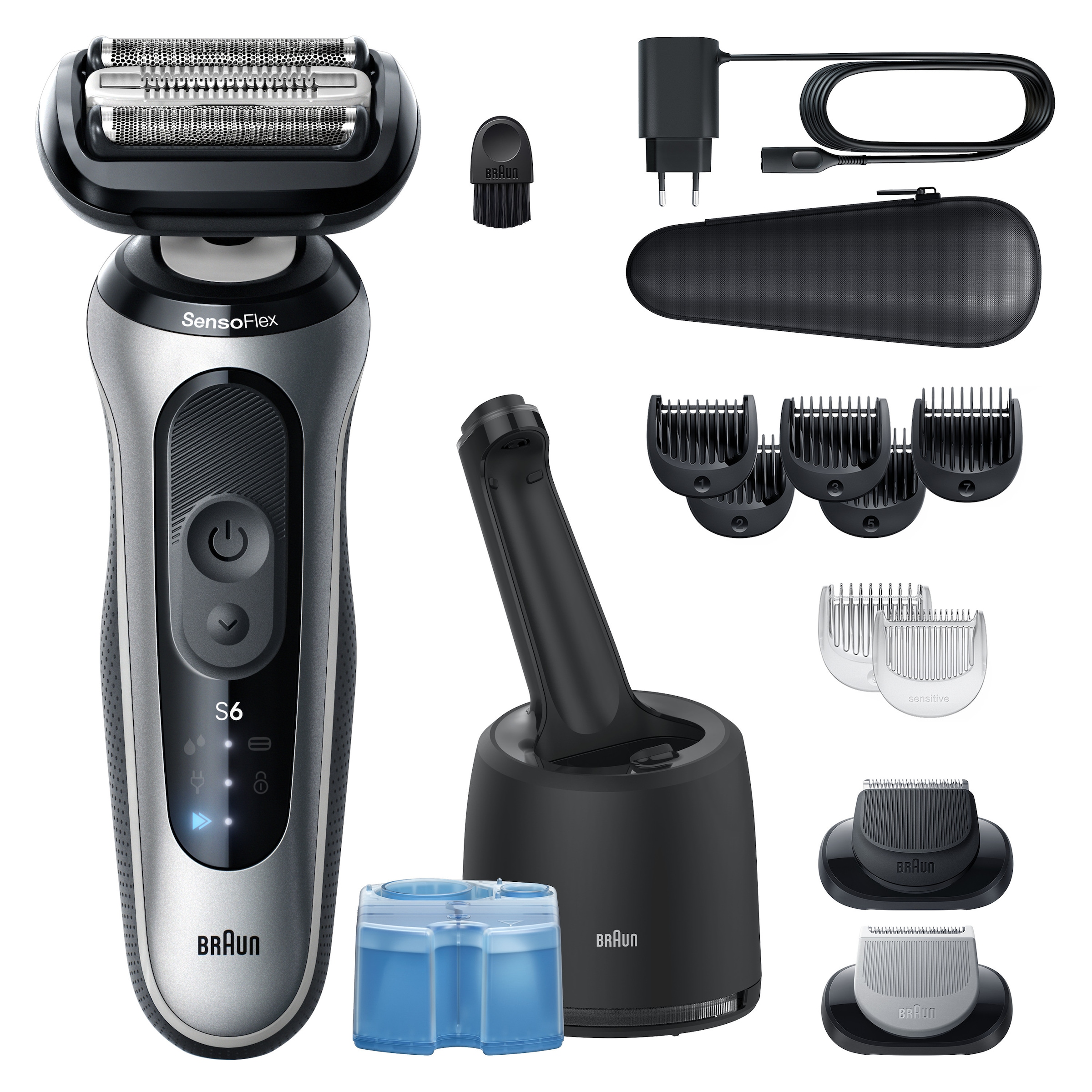 Braun Elektrorasierer »Series 6 62-S7650CC« Smart Care Center 2 Stk. Aufsätze 100% wasserdicht, mit 4in1 SmartCare Center, +2 Aufsätze