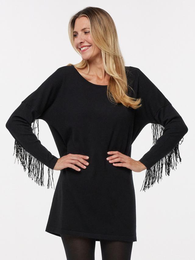 Longpullover mit Fransen