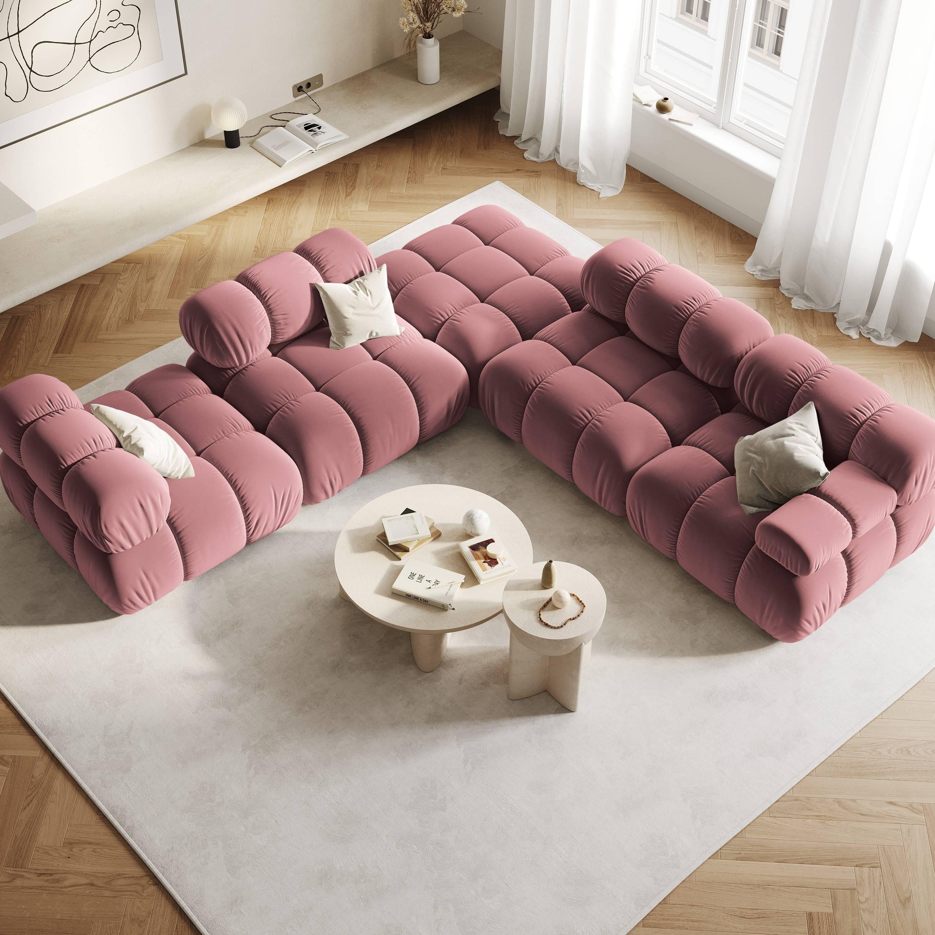 Milo Casa Tropea Modulair Bank Element - Hoek  Rechts - Roze