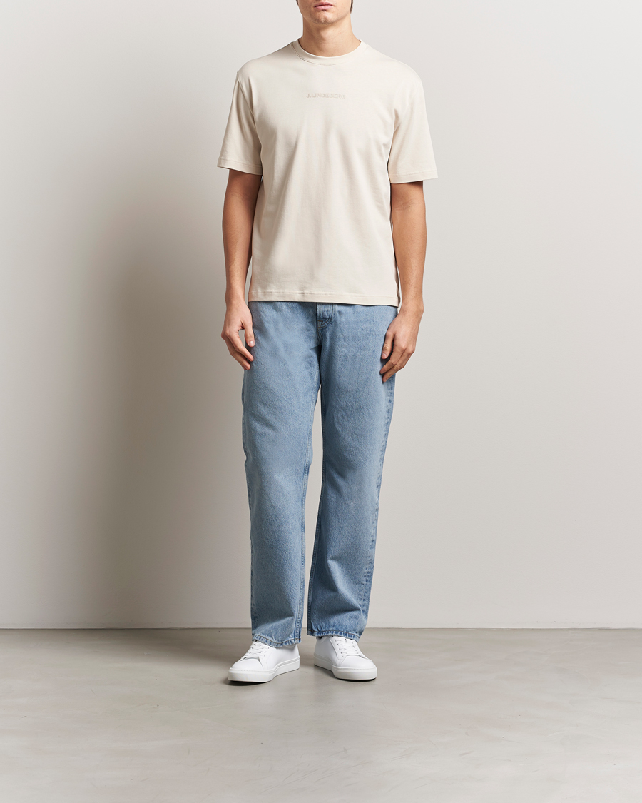 J.Lindeberg Hale Heavy Logo T-Shirt Moonbeam