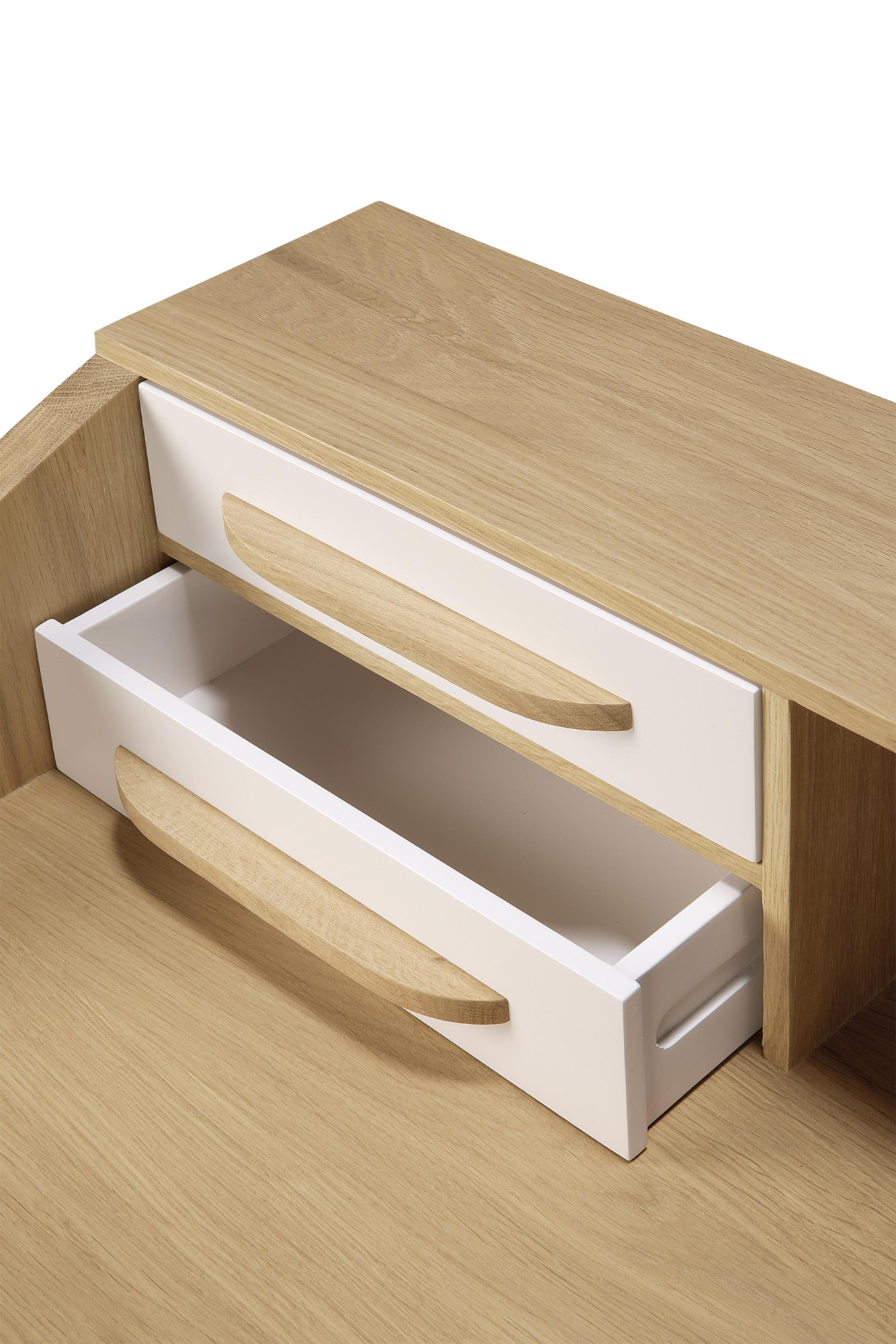 Oak Origami desk - cream