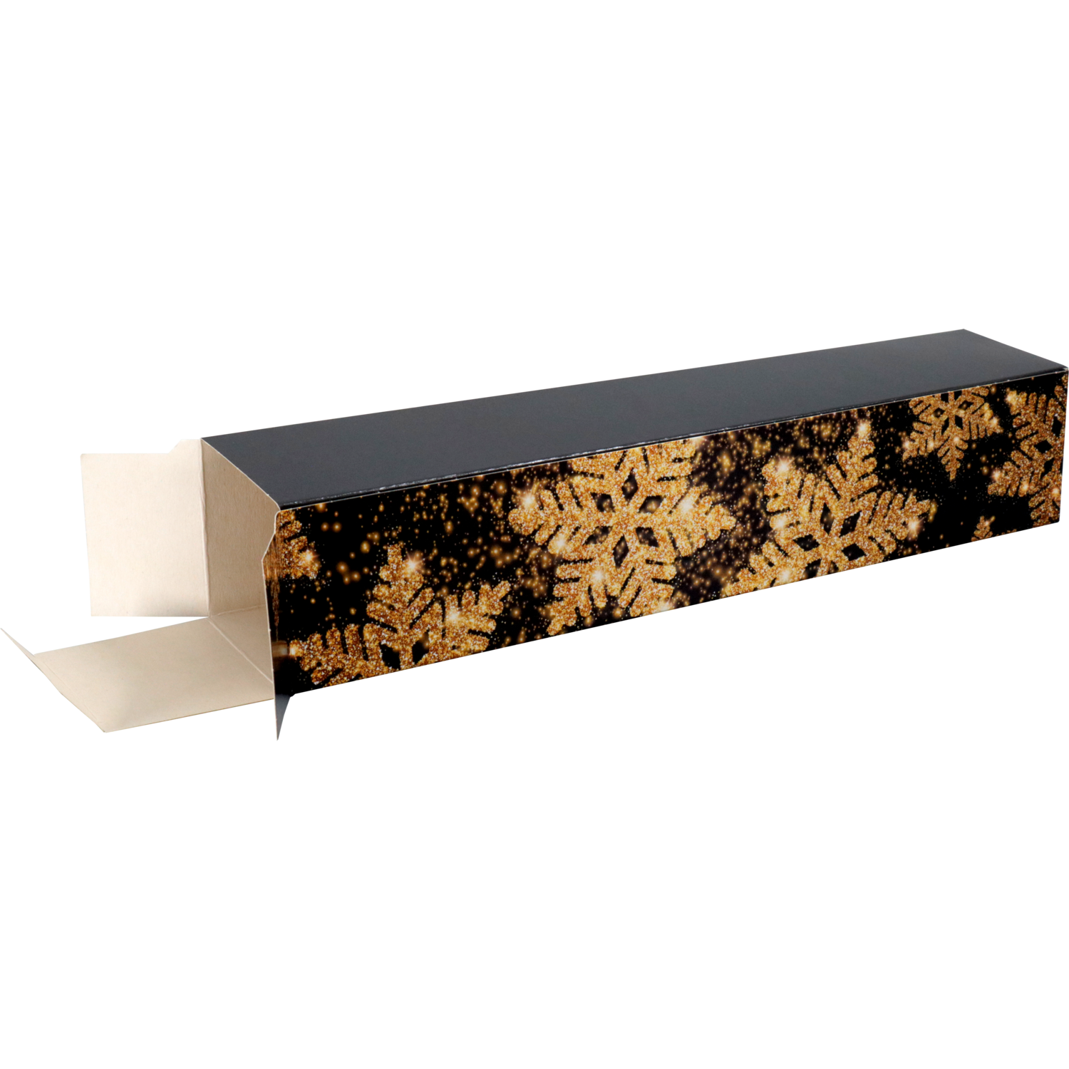 Staafdoos, Glittersterren, karton, 60x60x320mm, Kerstmis, 0 - 10 cm