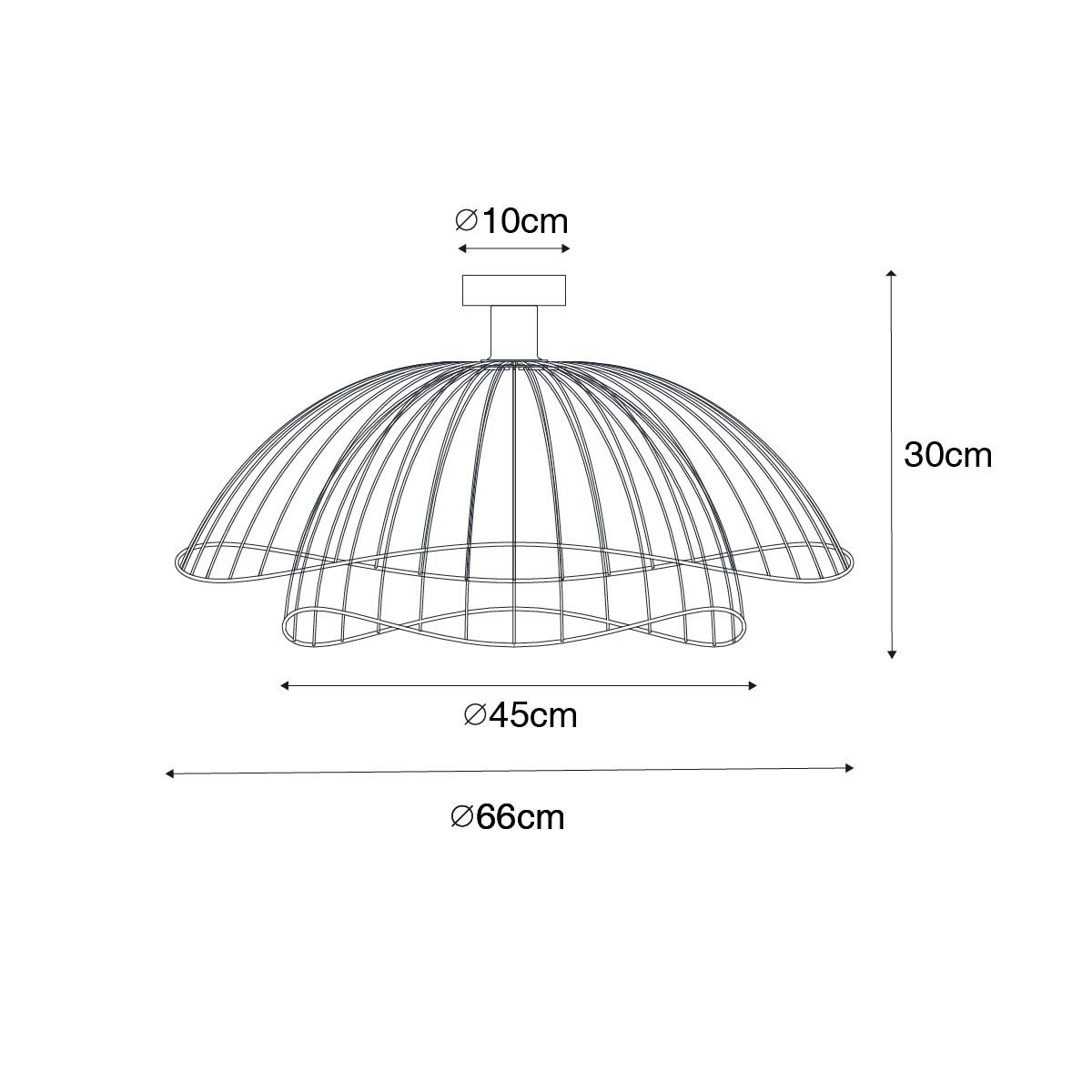 Smart plafondlamp brons met dubbele kap 45cm incl. Wifi G95 - Pua
