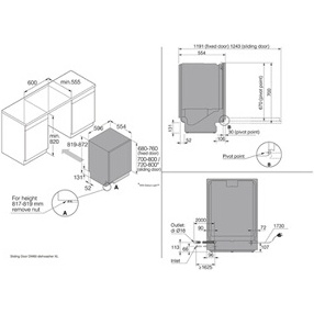 Lave-vaisselle encastrable Asko DSD544B LV tout integrable XL 82 cm