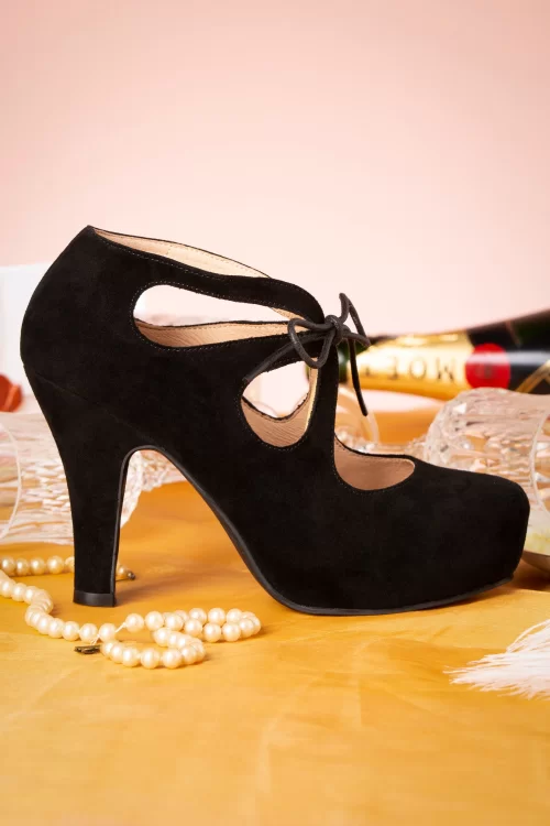 Lola Ramona ♥ Topvintage Angie adora suède pumps in zwart