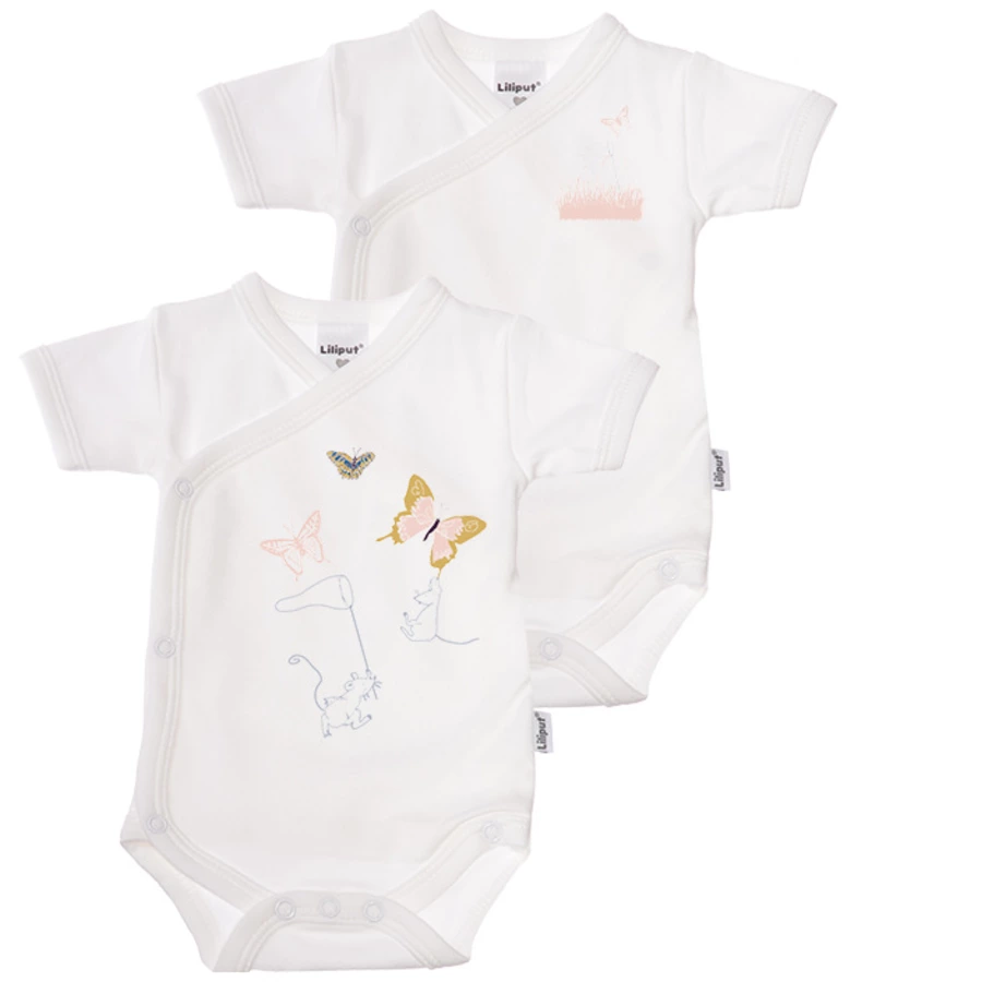 Liliput Kurzarm-Wickelbodies 2er-Pack weiß