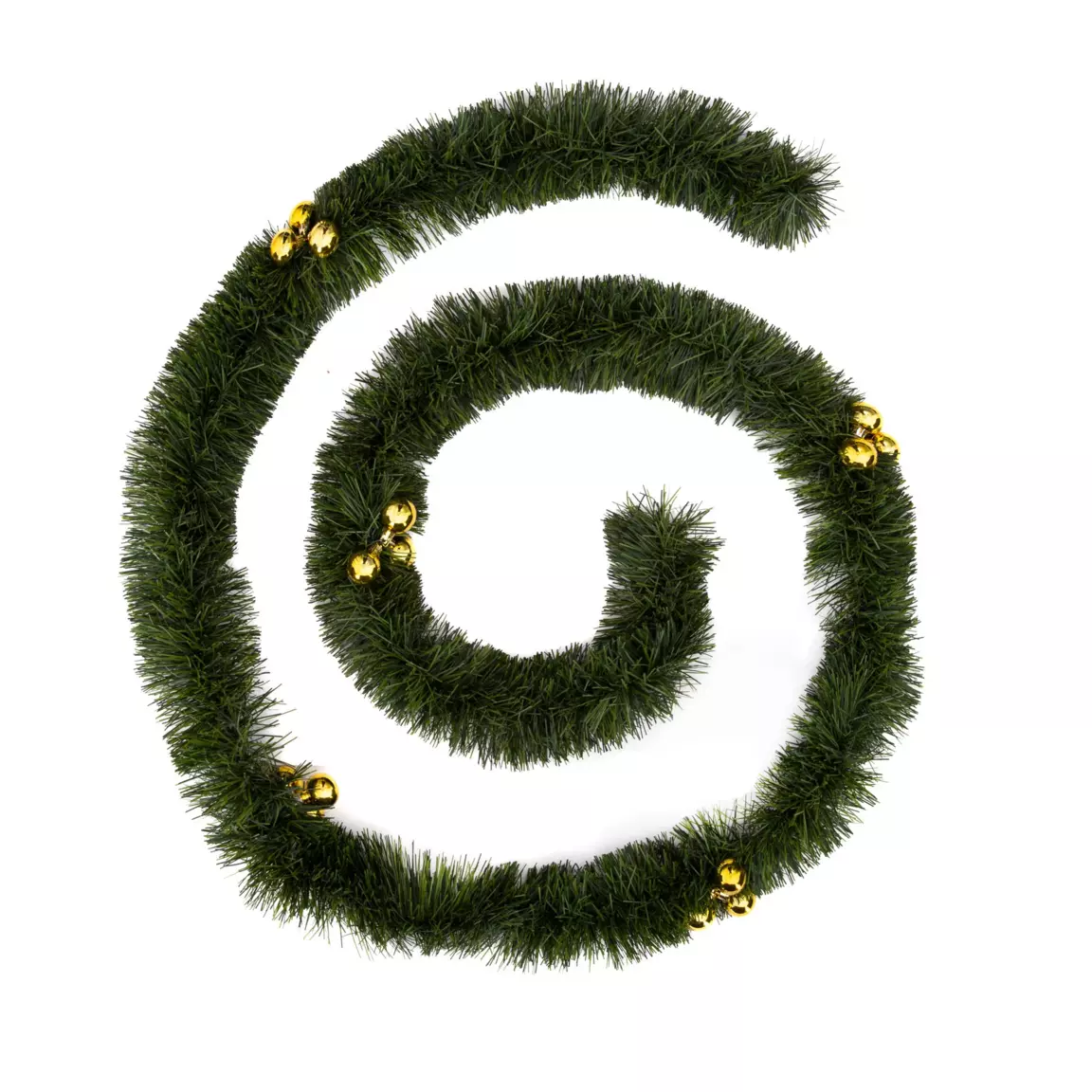Guirlande de sapin fine (270 cm) Boules de Noël Or