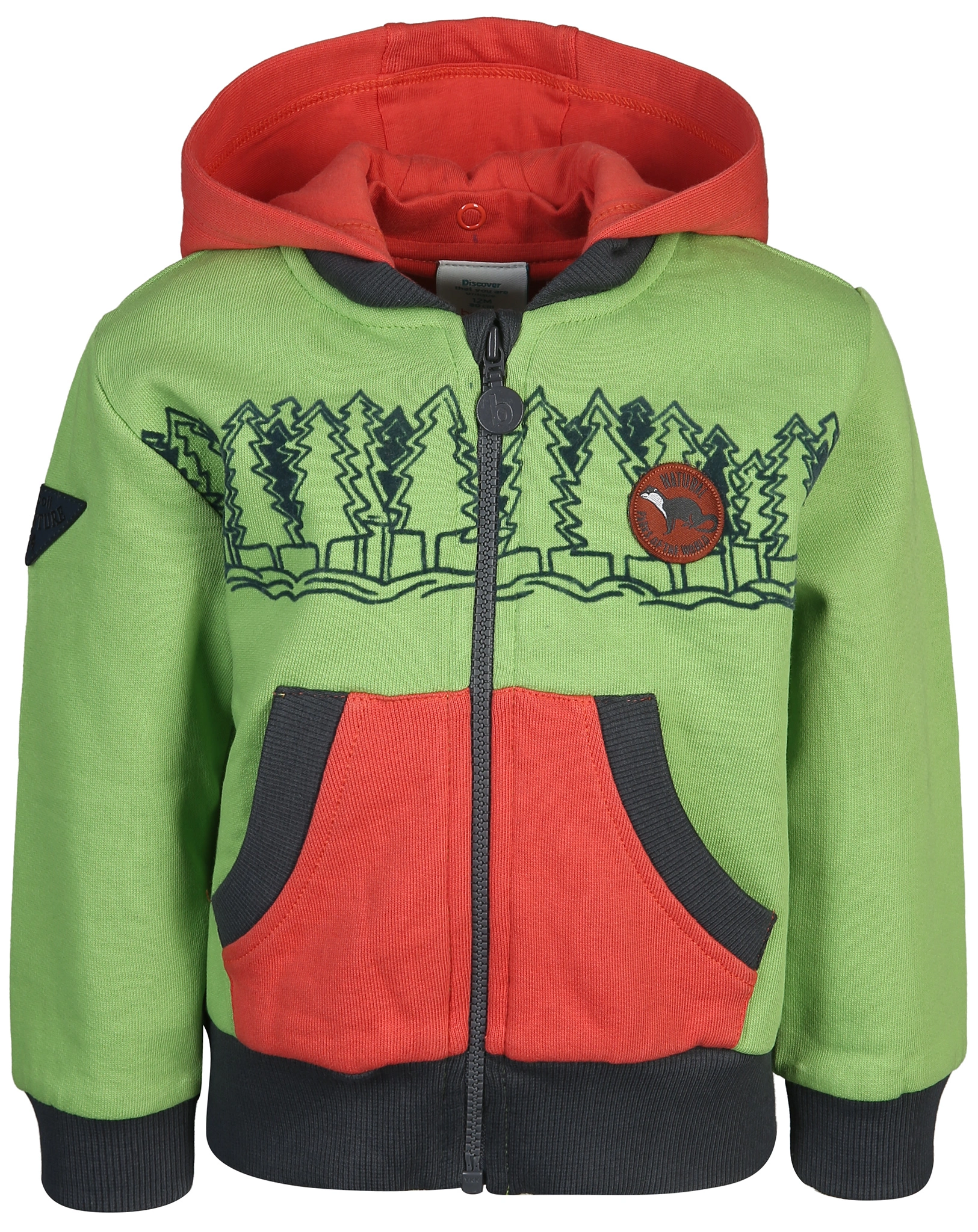 Kapuzen-Sweatjacke WOODLAND in olive