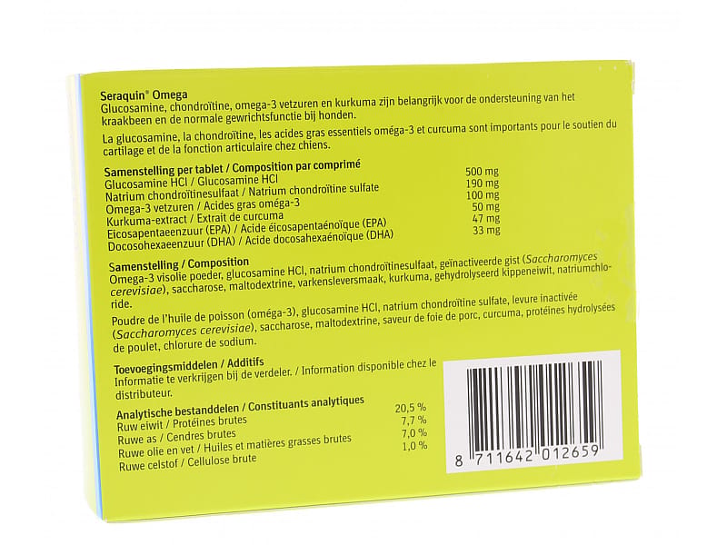 Seraquin Omega Hond – 60 Tabletten | Gewrichtssupplement met Omega 3