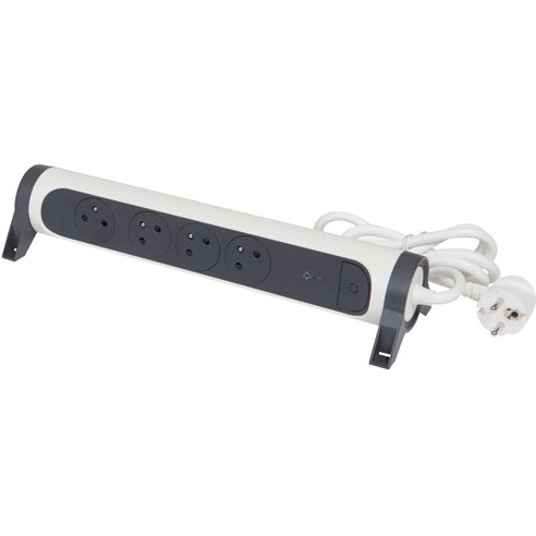 Rallonge multiprise rotative avec parafoudre - 4 prises - 2P+T - cordon 1.5