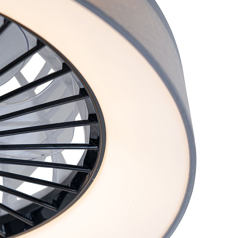 Plafondventilator grijs met ster effect 47cm incl. LED dimbaar met afstandsbediening - Emily