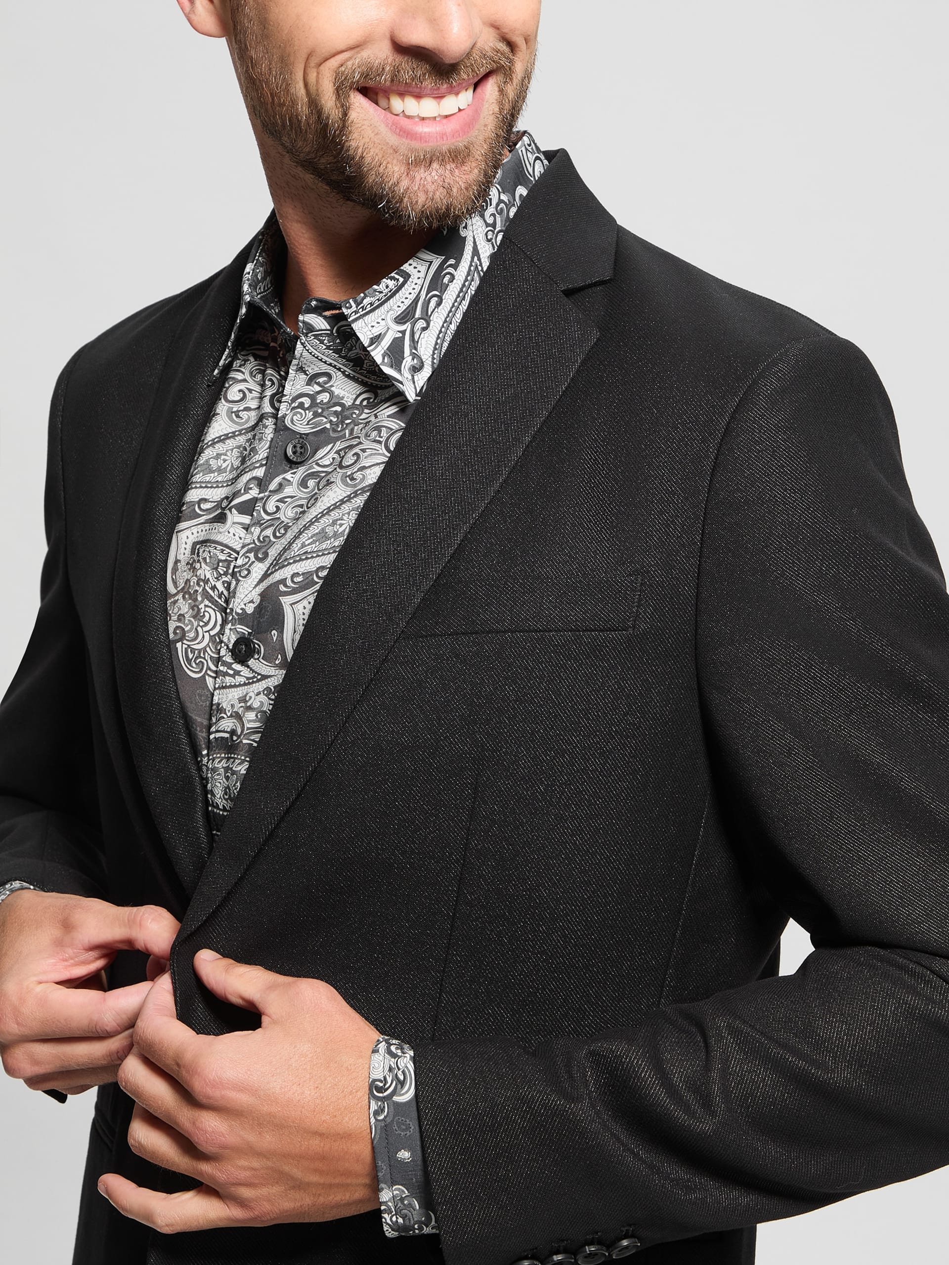 Blazer de sarja brilhante