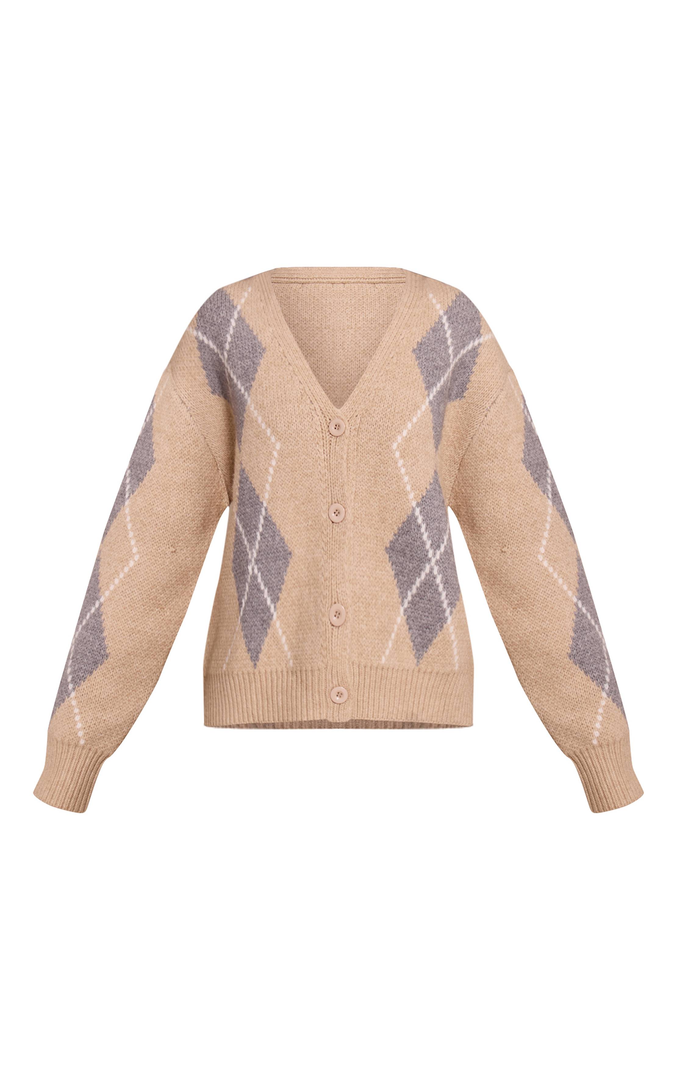 Gris Cardigan Boutonné En Maille Épaisse Petite Taille