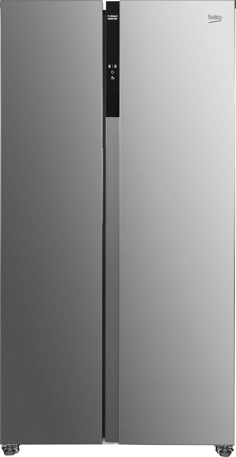 Beko GNO5324XPN Side-By-Side, freistehend, 532 l Nettovolumen, 347 l Kühlen, 185 l Gefrieren, NoFrost, Urlaubsmodus, Schnellkühlen, Edelstahl-Look