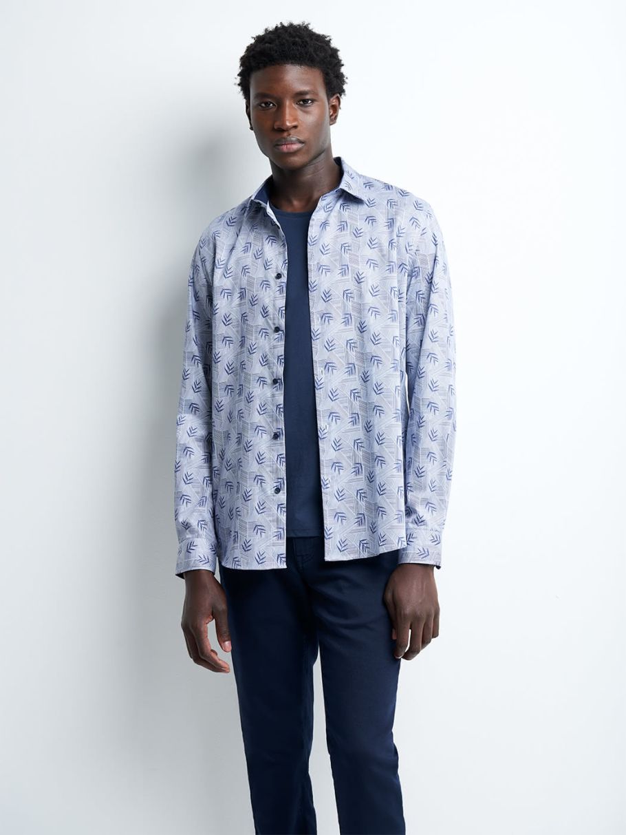 Chemise slim en satin végétale