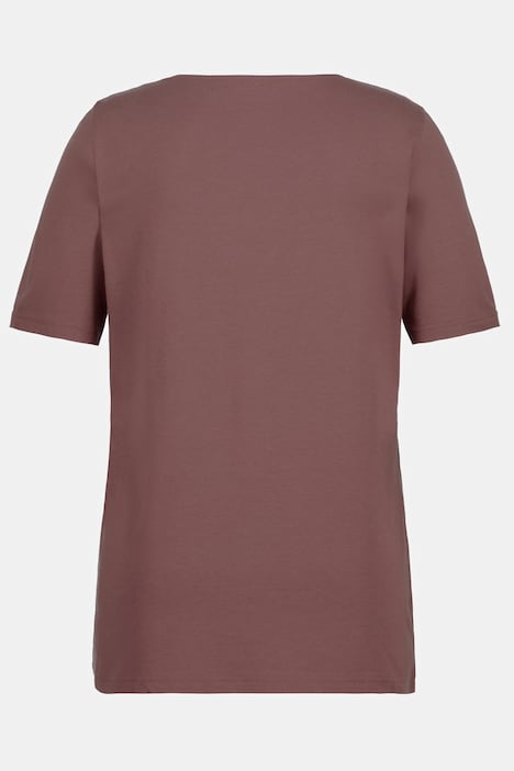 Pyjama, Lochstickerei, V-Ausschnitt, Halbarm, Modalmix