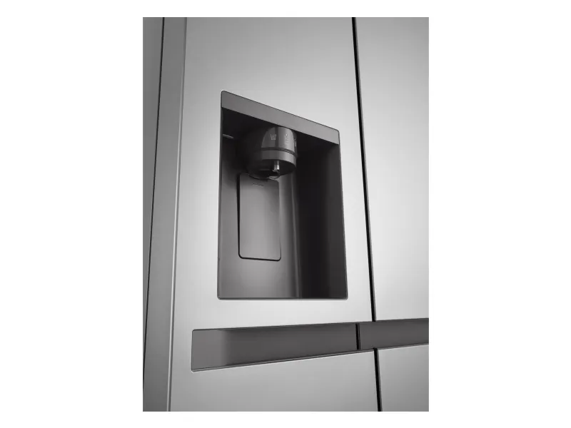 LG GSLC41PYPE - Køleskab/fryser - side-by-side med vanddispenser, isdispenser - bredde: 91.3 cm - dybde: 73.5 cm - højde: 179 cm - 641 liter - Klasse E - prime-sølv