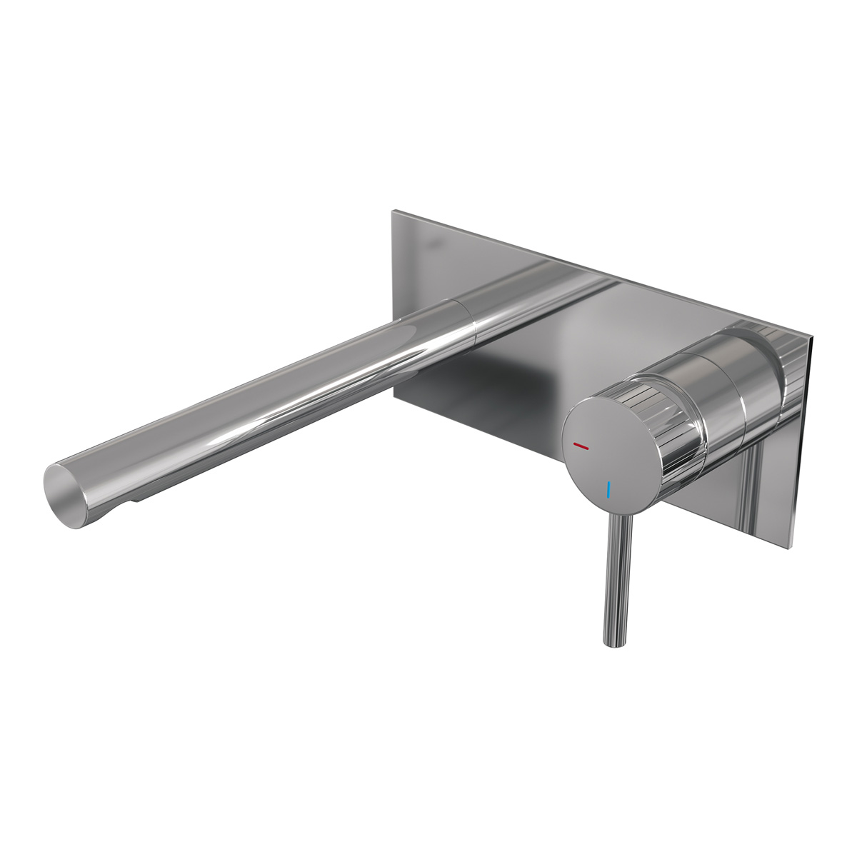 Brauer Stripe inbouw wastafelkraan ColdStart met rechte uitloop en afdekplaat model A1 chroom