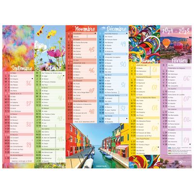 Calendrier Color Story - 6 mois par face - 40,5 x 55 cm - Oberthur
