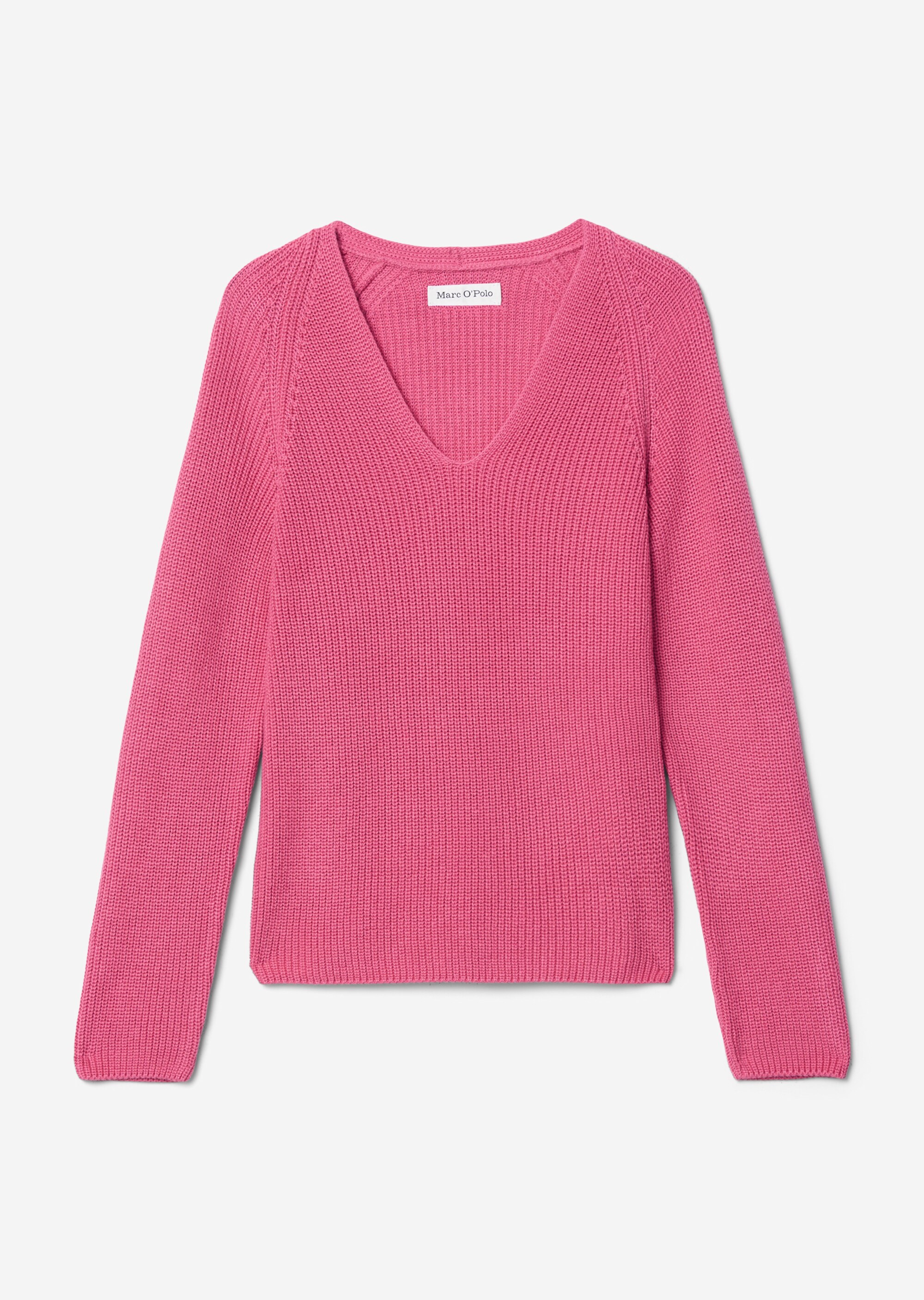 V-Neck-Strickpullover regularaus softem Baumwoll-Garn