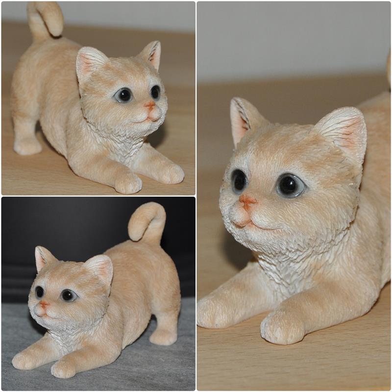 Dazikemo Dekofigur Gartenfigur sitzende Katze rot braun