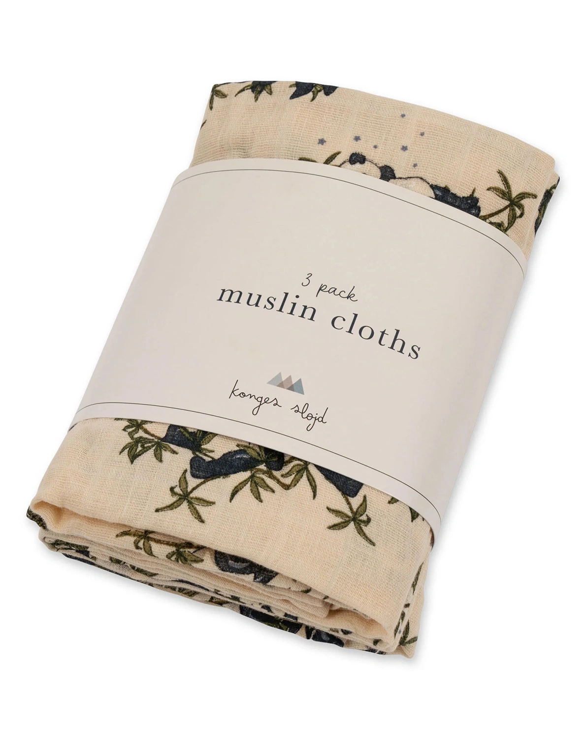 Mulltuch PANDA NUIT (65x65) 3er Set