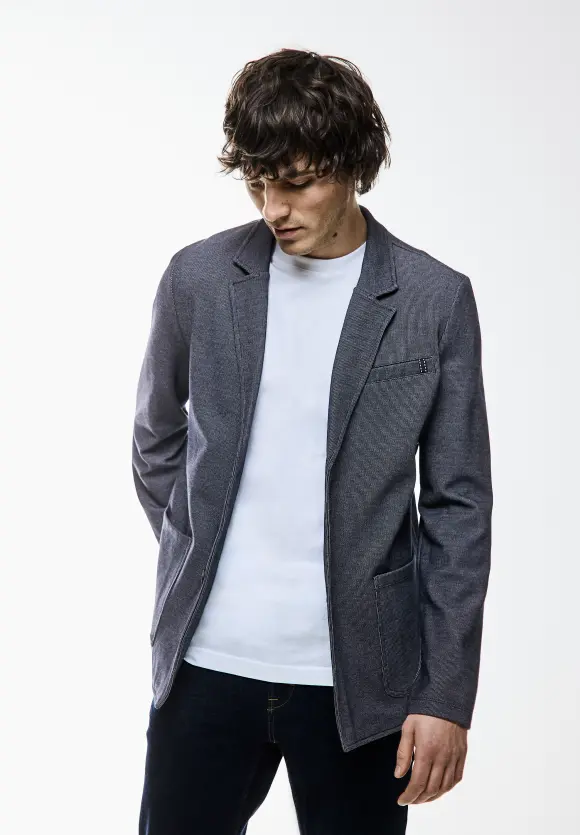 Casual Piquée Blazer - deep blue