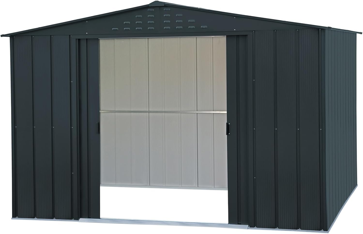 Duramax TOP Shed 10 x 8 (7.28 m²) Abri de jardin en métal, fabriqué en acier galvanisé, structure de toit renforcée, abri de jardin en métal sans entretien et résistant aux intempéries, Anthracite