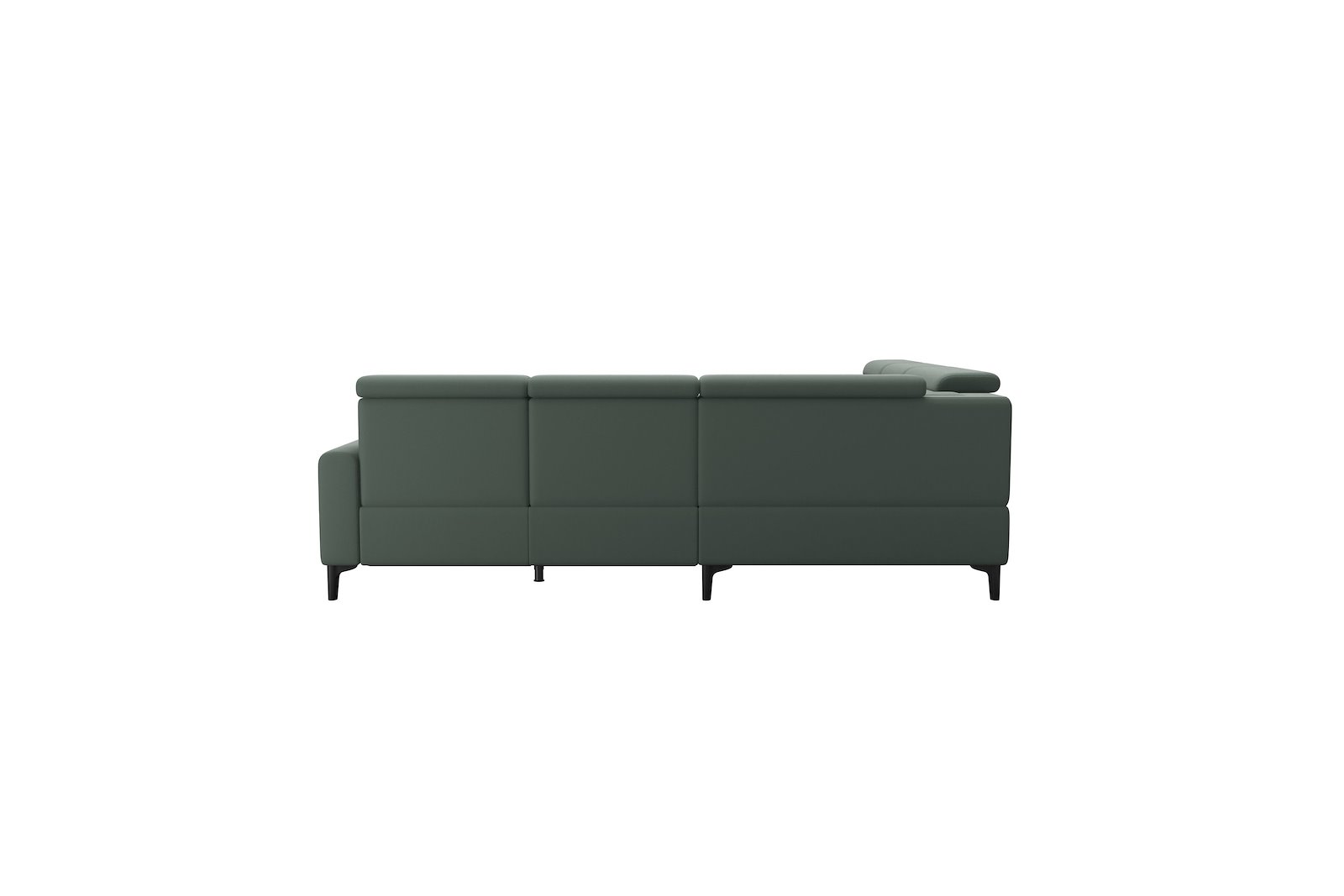 Anna C22 hjørnesofa (PMCMP) Hud Paloma Sage Green med A1 arm og polerte organiske sort alu ben, 14 cm. (Power-Manual-CornerManual-Manual-Power)