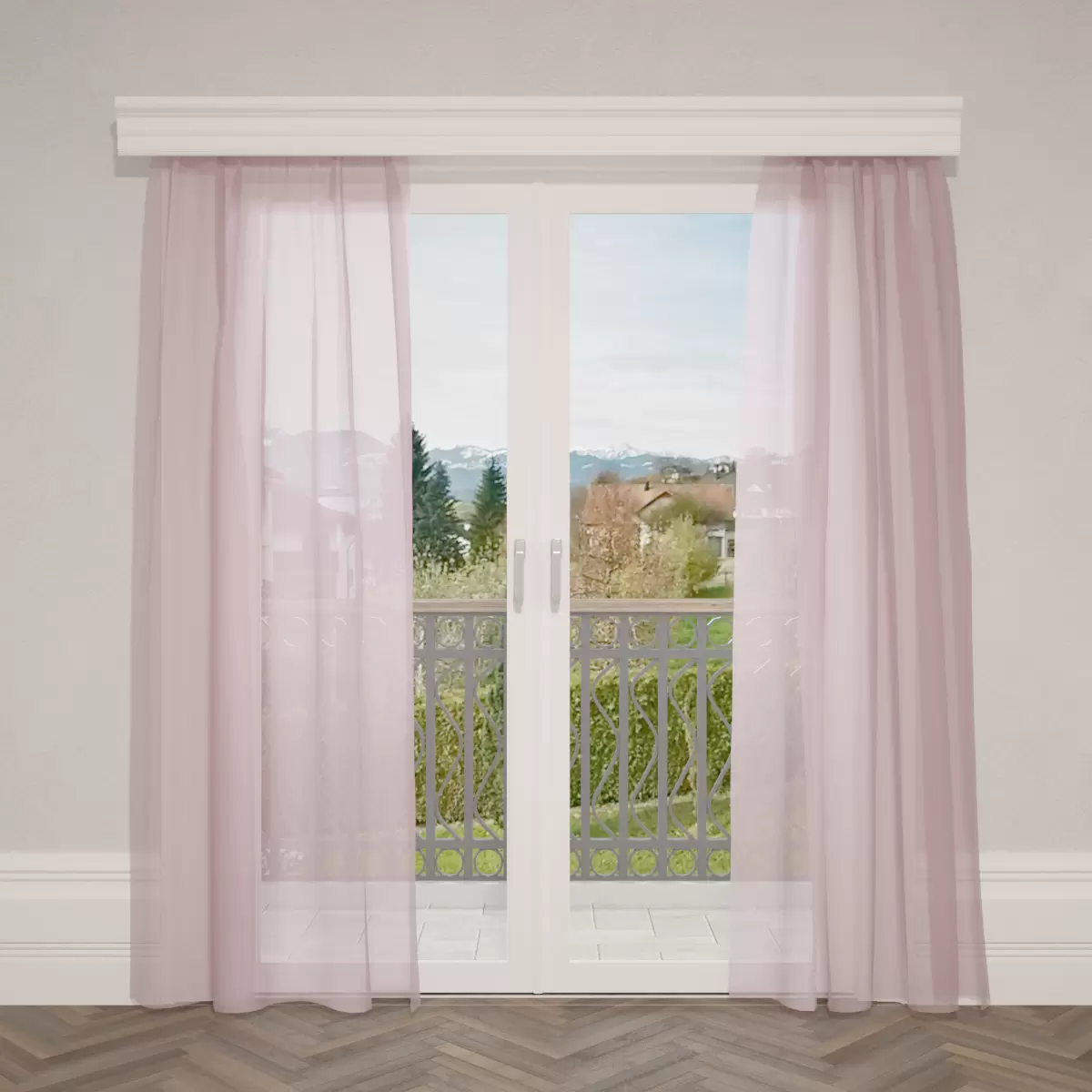 Tagvorhang Voile Rosa