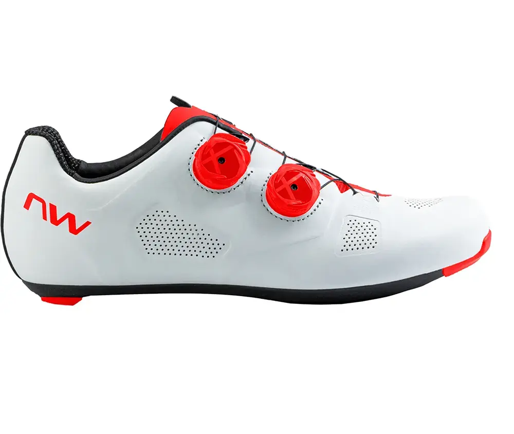 Northwave Revolution Wielrenschoenen Wit/Fluo Rood Heren