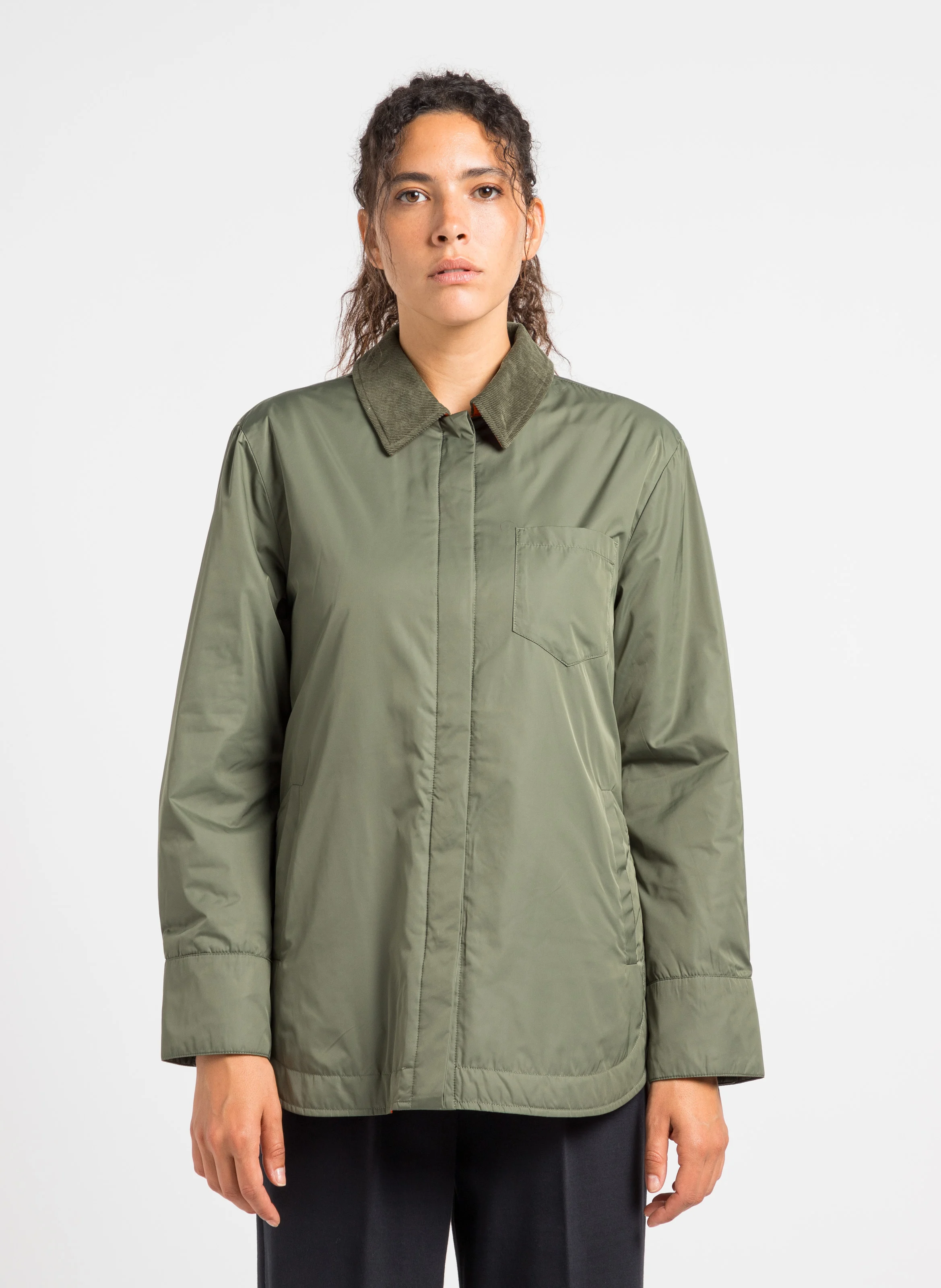 LIBRETTO - Veste col classique en velours| Kaki