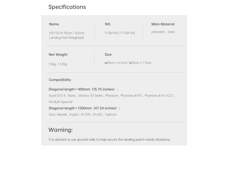 PGYTECH Landepad 160 cm Landefläche für DJI-Drohnen