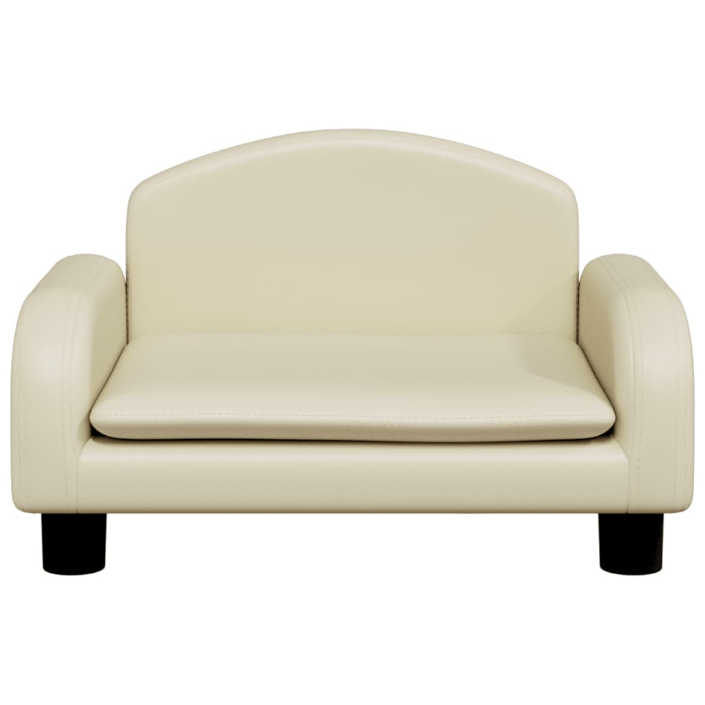 Cama para cães em couro sintético creme vidaXL, 50x40x30 cm